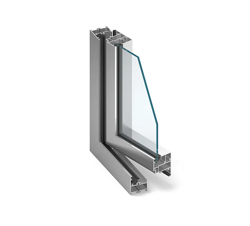 Cross-section of a PROMOST aluminium window profile